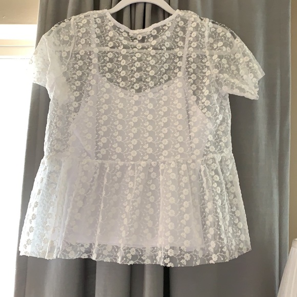 Glance white blouse with sewn in white camisole - Picture 4 of 4